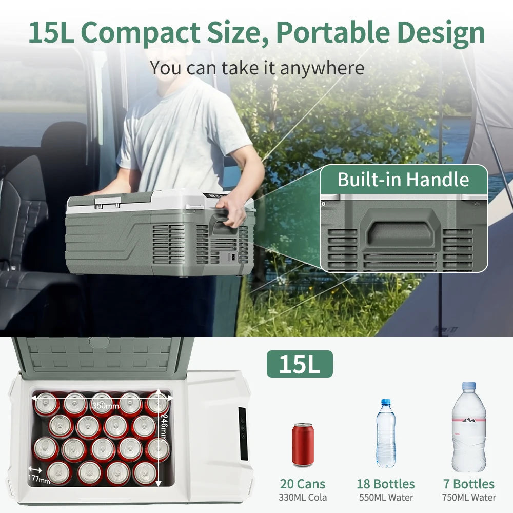 Alpicool-15L Portable Car Refrigerator Mini Fridge